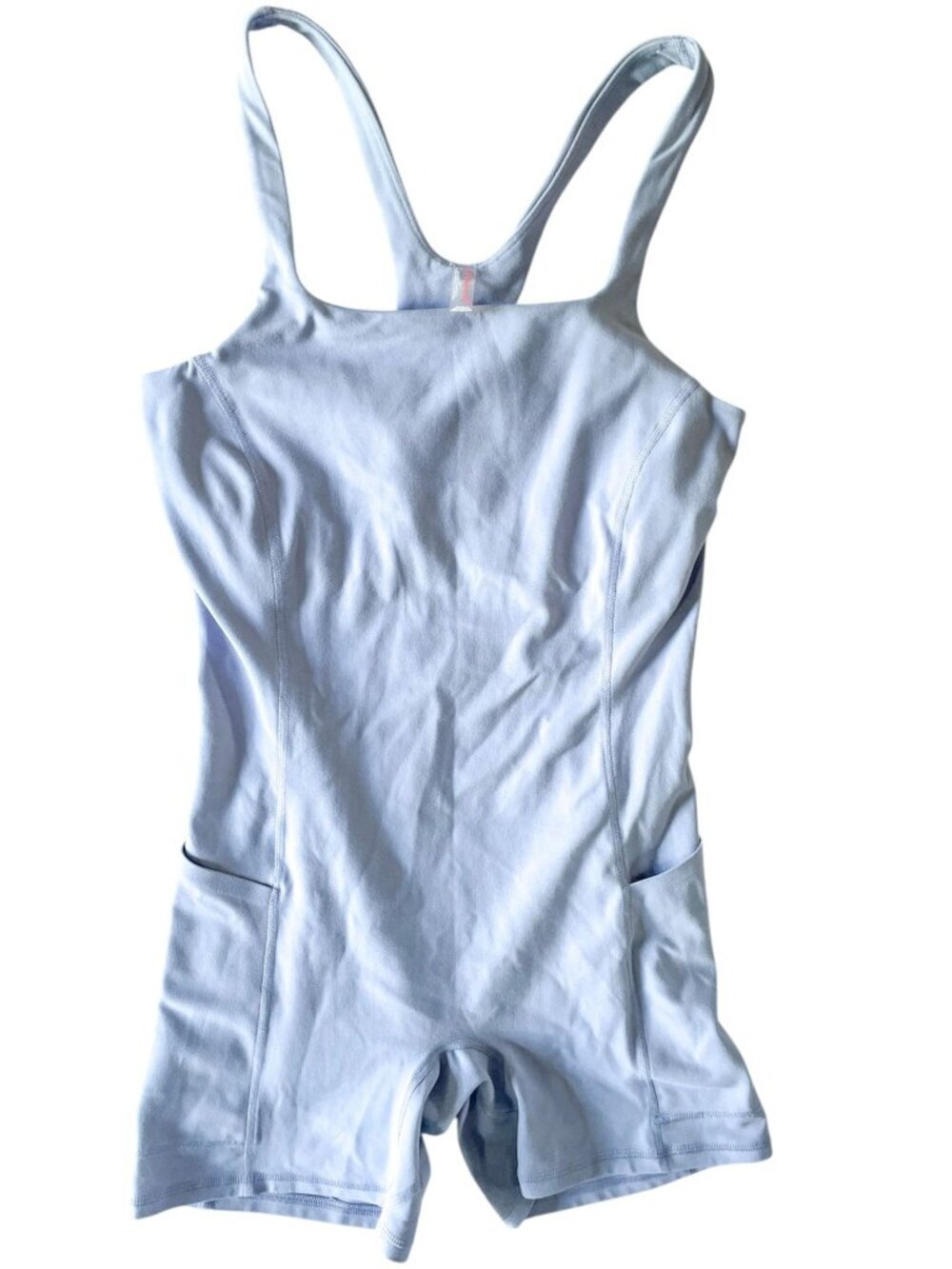 Free People Movement Light Blue Romper One Piece Never Better Runsie Sz S Summer